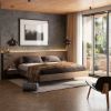 Picture of Colorado Modern Rustic Solid Wood Floating Platform Bed with Storage