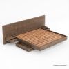 Picture of Colorado Modern Rustic Solid Wood Floating Platform Bed with Storage