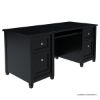 Picture of Aulander Solid Wood Home Office Executive Desk With Computer Tray