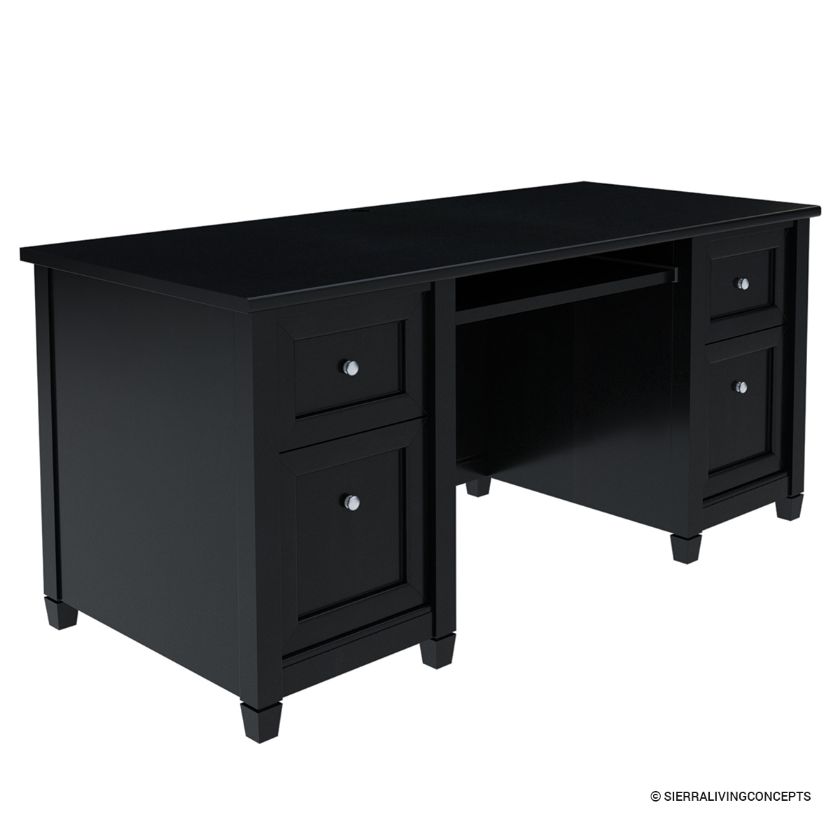 Picture of Aulander Solid Wood Home Office Executive Desk With Computer Tray
