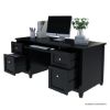 Picture of Aulander Solid Wood Home Office Executive Desk With Computer Tray
