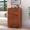 Picture of Bonalbo Rustic Solid Wood 7 Drawer Tall Bedroom Dresser