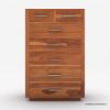 Picture of Bonalbo Rustic Solid Wood 7 Drawer Tall Bedroom Dresser