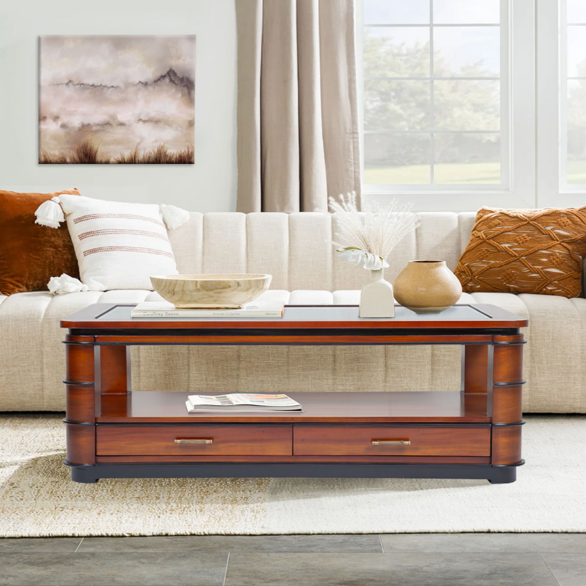 Picture of Khartoum Solid Mahogany Wood Coffee Table With Storage