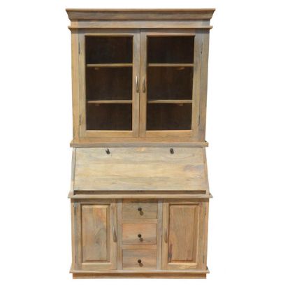 Picture of Utah Solid Wood Drop Front Secretary Desk With Hutch 