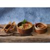 Picture of Malacca Solid Teak Wood Set of 4 Bowls with Spoon & Fork