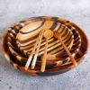 Picture of Selangor Teak Wood Serving Plates with Chopsticks, Fork and Spoon