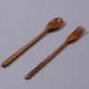 Picture of Selangor Teak Wood Serving Plates with Chopsticks, Fork and Spoon