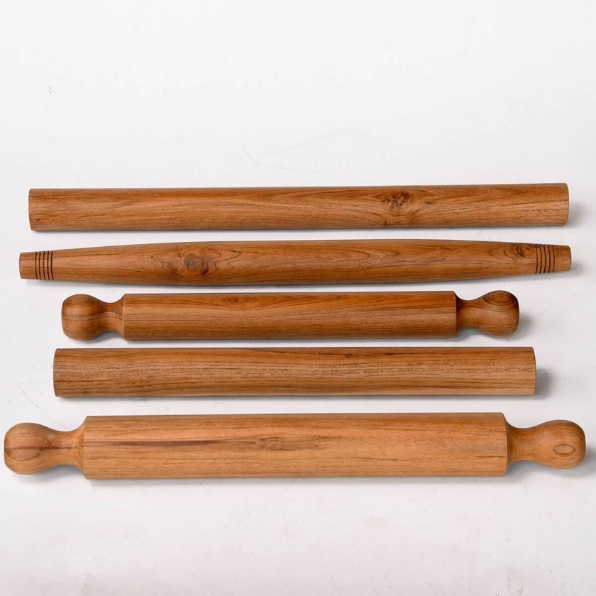 Picture of Solid Teak Wood Kitchenware Set of 5 Rolling Pins