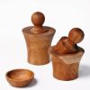 Picture of Solid Teak Wood 3-Piece Set of Mortars and Pestles and Bowl