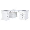 Picture of Hollister Solid Wood White L Shaped Home Office Desk