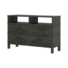 Picture of El Dorado Mahogany Wood Gray Bedroom 4 Drawer Dresser With Shelves