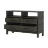 Picture of El Dorado Mahogany Wood Gray Bedroom 4 Drawer Dresser With Shelves