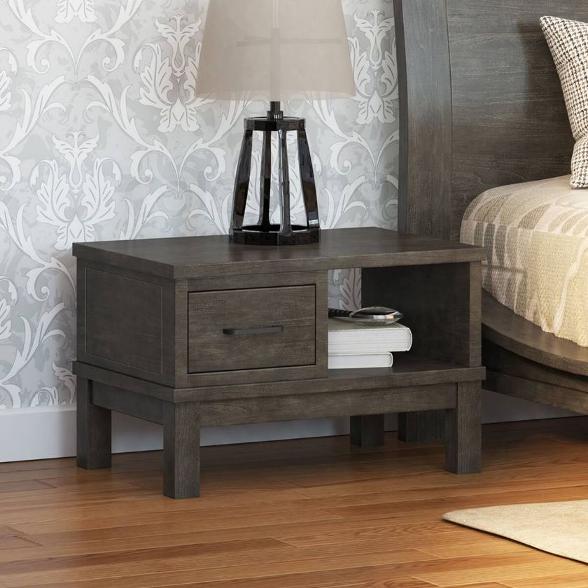 Picture of El Dorado Mahogany Wood Gray Nightstand with Drawer