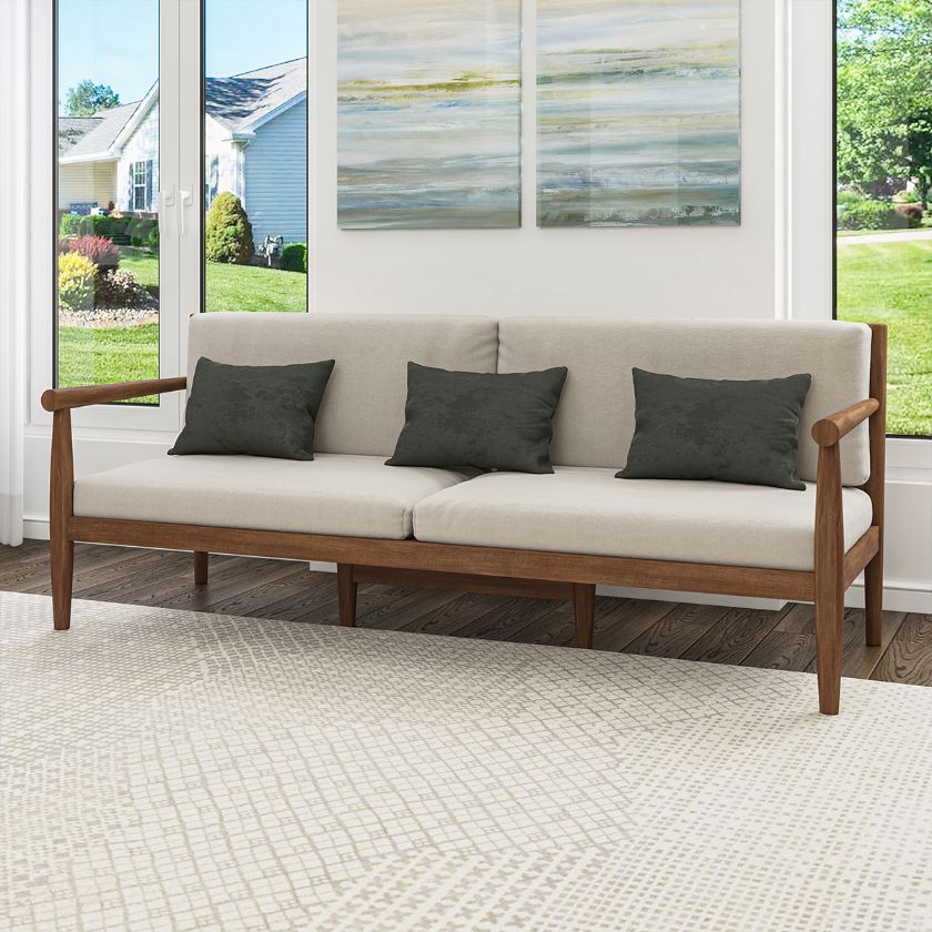 Picture of Boudry Rustic Modern Teak Wood 3 Seater Sofa