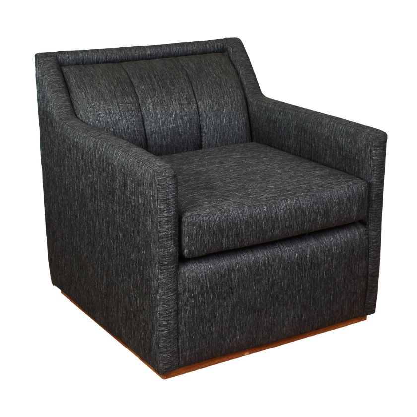 Picture of Holguín Solid Mindi Wood Upholstered Black Sofa Chair