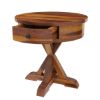 Picture of Floreo Rustic Solid Wood Round End Table With Drawer