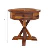 Picture of Floreo Rustic Solid Wood Round End Table With Drawer