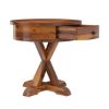 Picture of Floreo Rustic Solid Wood Round End Table With Drawer