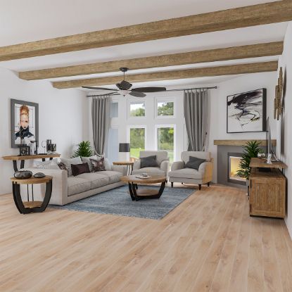 Picture of Upland Rustic Contemporary Teak Wood & Iron Living Room Furniture Set