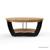 Picture of Upland Rustic Contemporary Teak Wood & Iron Living Room Furniture Set