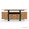 Picture of Upland Rustic Contemporary Teak Wood & Iron Living Room Furniture Set