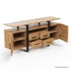 Picture of Upland Rustic Contemporary Teak Wood & Iron Living Room Furniture Set