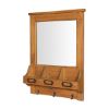 Picture of Modoc Traditional Rustic Solid Wood Hanging Mirror with Hooks