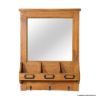 Picture of Modoc Traditional Rustic Solid Wood Hanging Mirror with Hooks