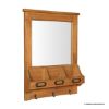 Picture of Modoc Traditional Rustic Solid Wood Hanging Mirror with Hooks