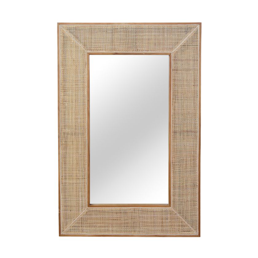 Picture of Morelia Solid Mindi Wood Rattan Rectangular Mirror Frame