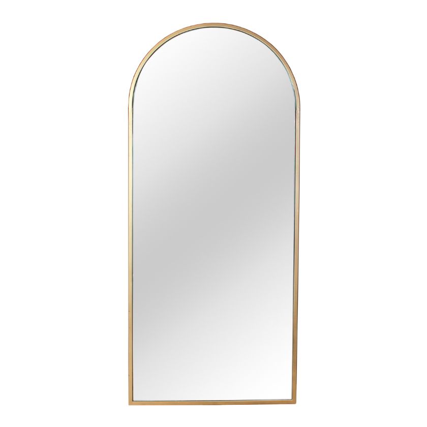Picture of Pittsburg Modern Gold Metal Full Length Arched Frame Standing Mirror