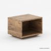 Picture of Montague Modern Rustic Solid Acacia Wood Cube Nightstand