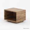 Picture of Montague Modern Rustic Solid Acacia Wood Cube Nightstand