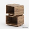 Picture of Montague Modern Rustic Solid Acacia Wood Cube Nightstand
