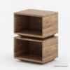 Picture of Montague Modern Rustic Solid Acacia Wood Cube Nightstand