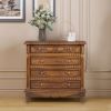Picture of Esparto Mid Century French Hand Carved Rustic 4 Drawer Dresser