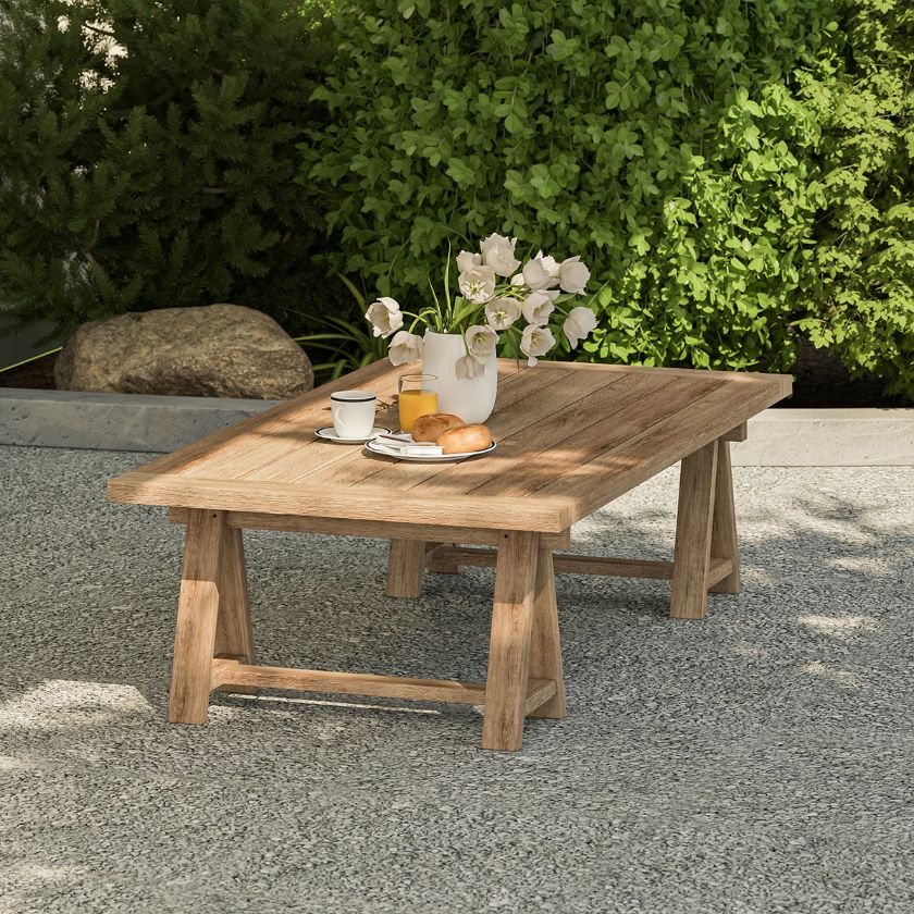Picture of Plumpton Rustic Teak Patio Coffee Table
