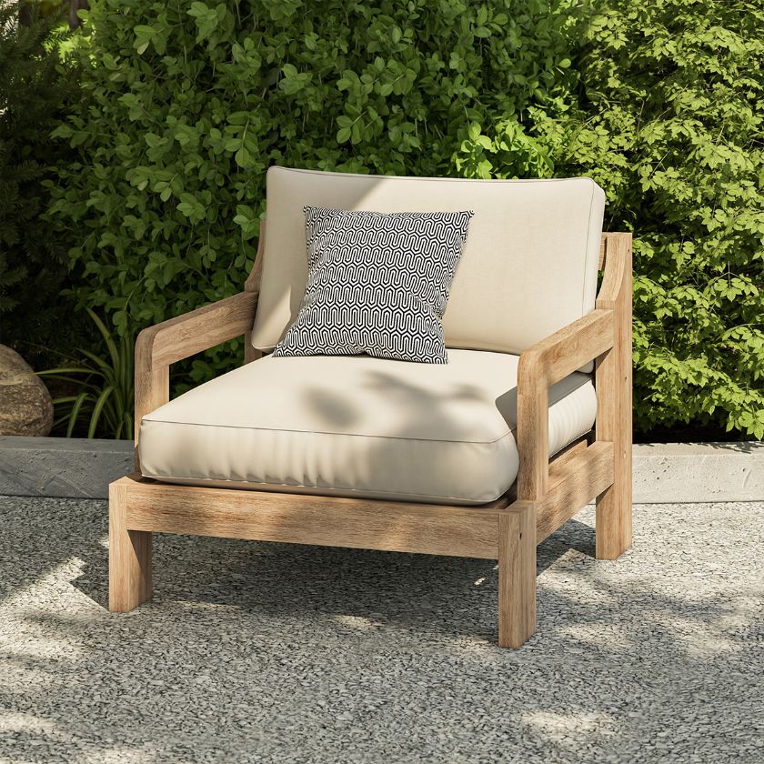 Picture of Plumpton Rustic Teak Wood Outdoor Single Seat Sofa
