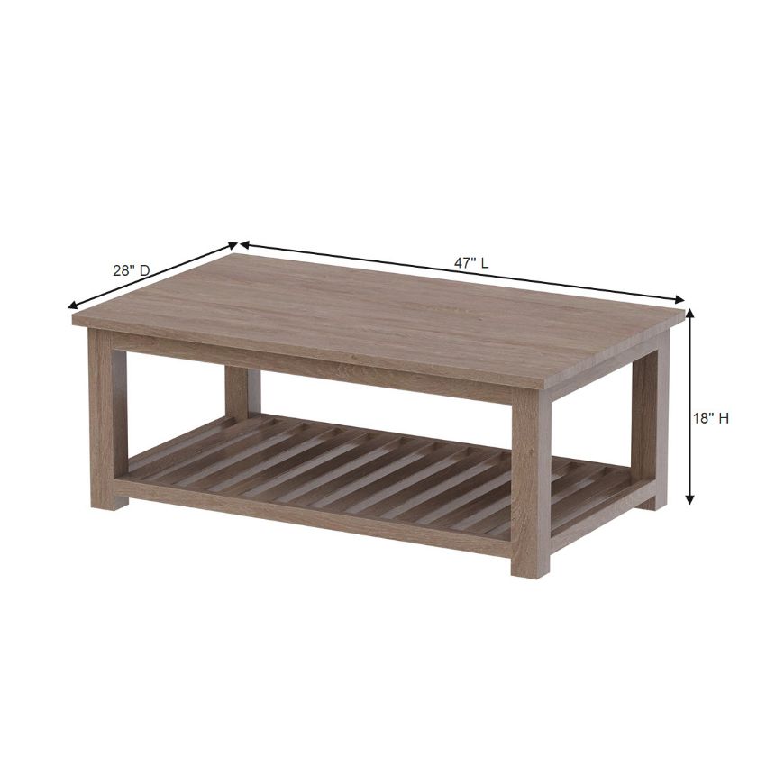 Mandurah Teak Patio Coffee Table Dimension Image