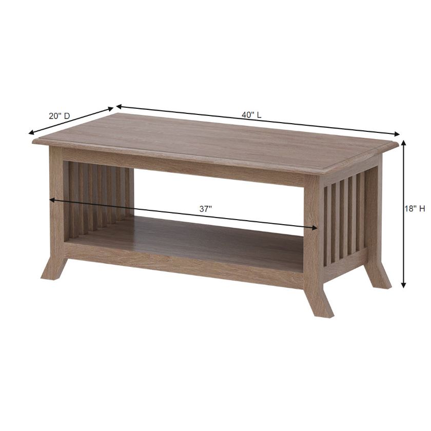 Loxton Teak Outdoor Coffee Table Dimension Image