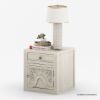 Picture of Pittsburg Solid Wood White One Drawer Nightstand with Cabinet