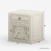 Picture of Pittsburg Solid Wood White One Drawer Nightstand with Cabinet