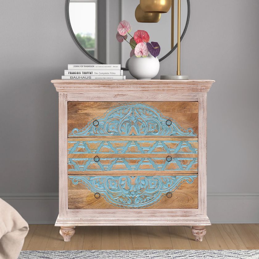 Picture of Corcoran Distressed Washed 2 Tone Small Dresser