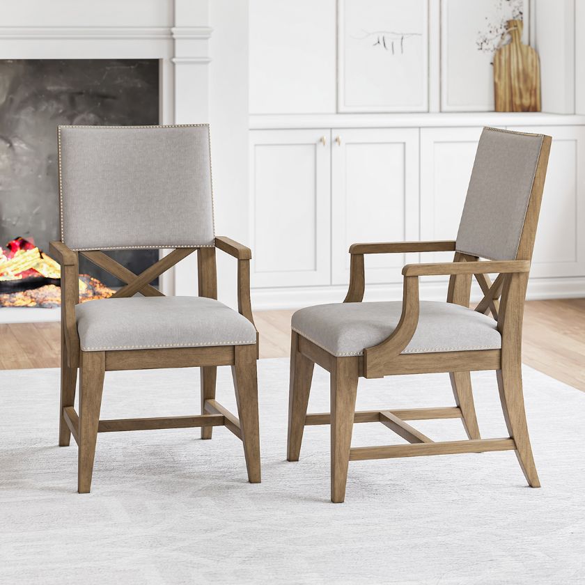 Picture of Cartagena Rustic Solid Wood Mid Century Dining Armchair