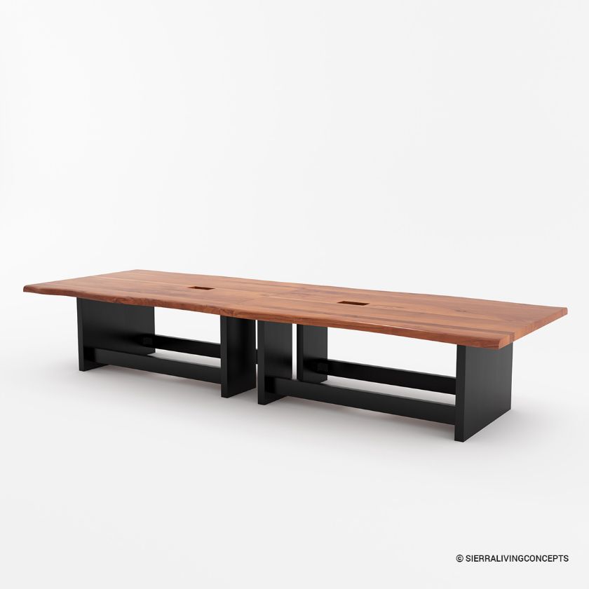 Homer Solid Wood Live Edge Conference Table Size Image