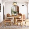 Picture of Maitland Farmhouse Mango Wood Pedestal Small Round Dining Table
