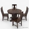 Picture of Lincoln Contemporary Dark Brown Round Kitchen Table Set with 4 Chairs