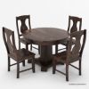 Picture of Lincoln Contemporary Dark Brown Round Kitchen Table Set with 4 Chairs