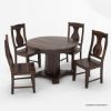 Picture of Lincoln Contemporary Dark Brown Round Kitchen Table Set with 4 Chairs